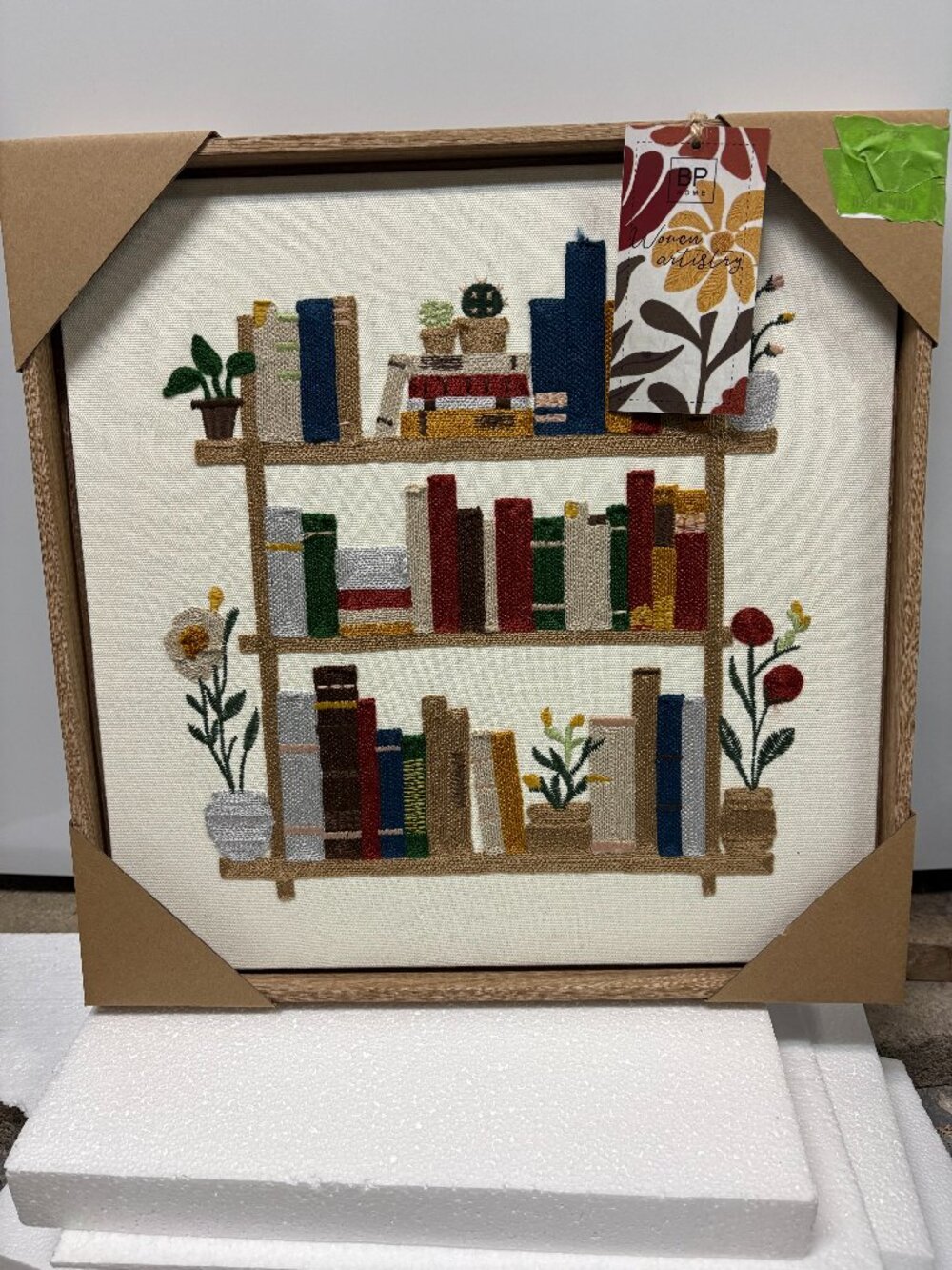 BP Home Woven Embroidered Textile Wall Art Books NWT!  FREE SHIPPING!